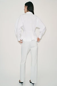 PEPLUM POPLIN SHIRT