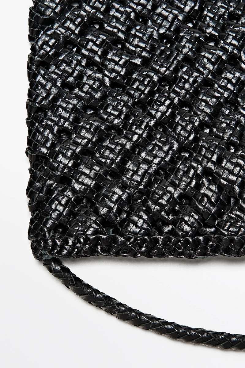 Medium braided nappa leather bag