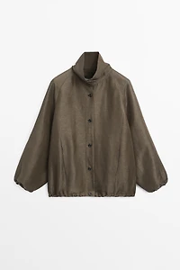Veste bomber en lin et soie