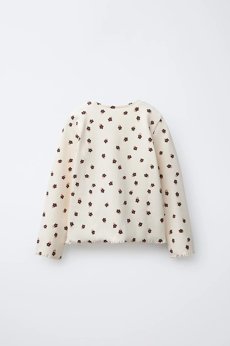 PRINTED RIBBED T-SHIRT