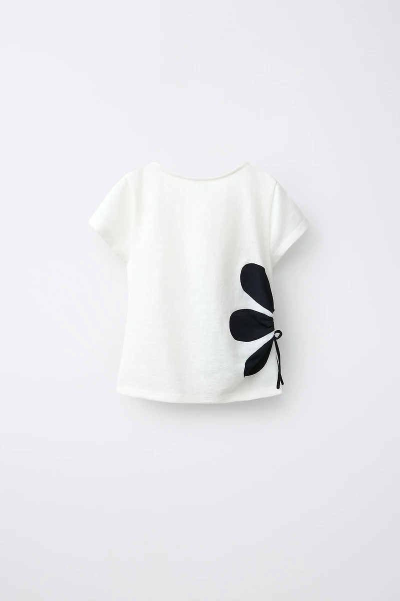 CUT OUT FLORAL T-SHIRT