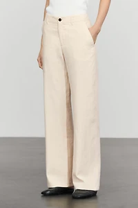 Linen blend relaxed fit pants