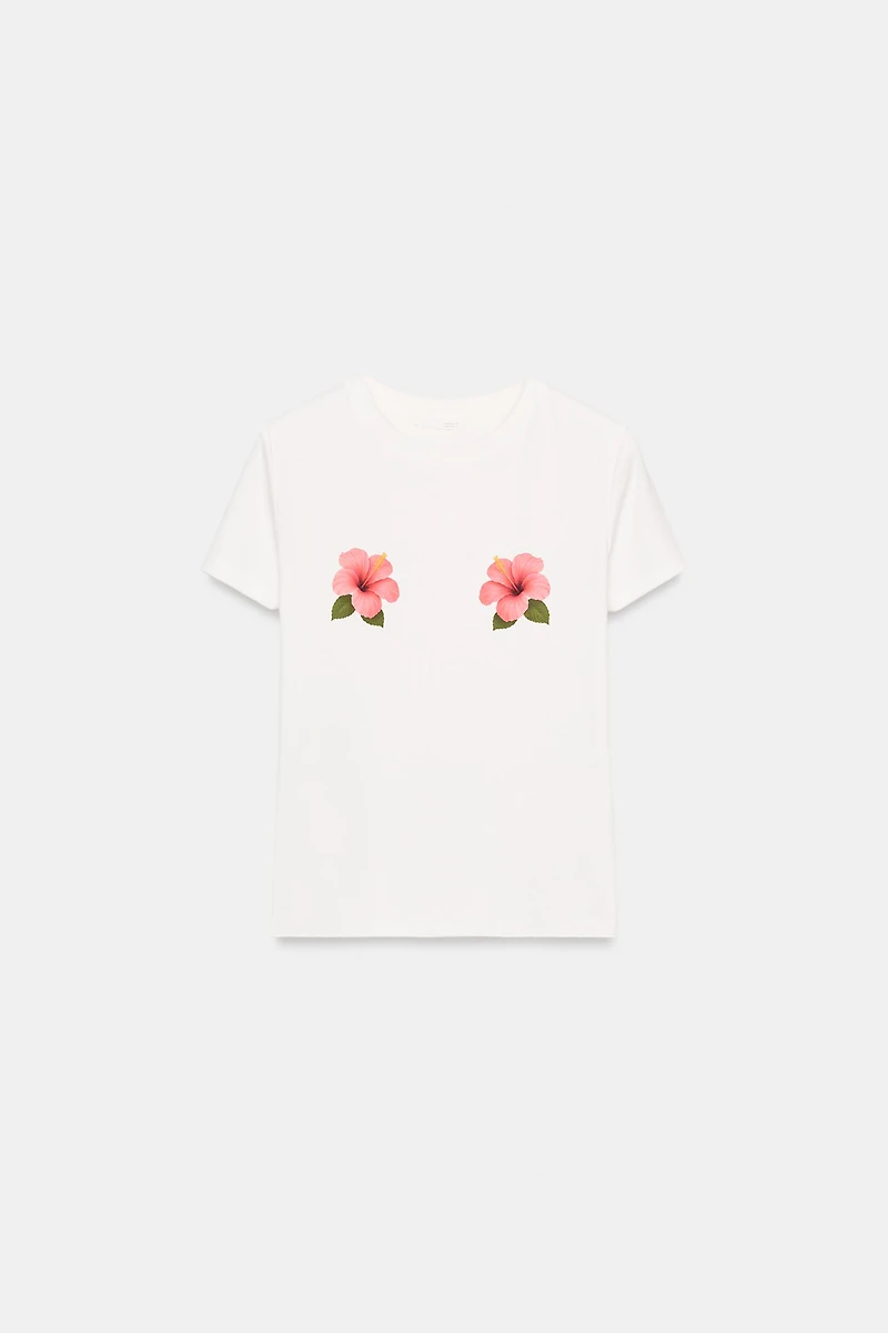 FLORAL PRINT SHORT SLEEVE T-SHIRT