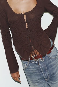 RUCHED TIE TOP