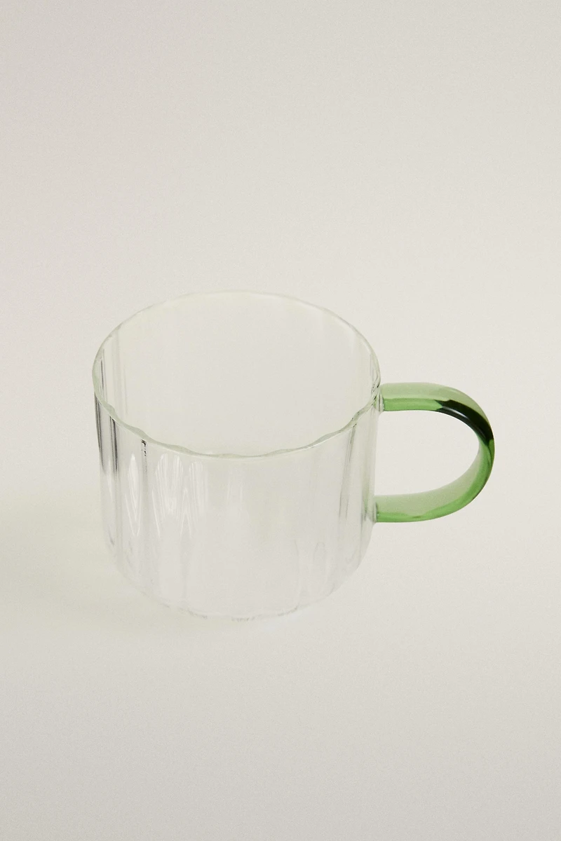EMBOSSED BOROSILICATE GLASS MUG