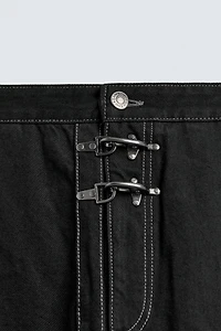 BARREL FIT PANTS WITH FIREMAN CLASP