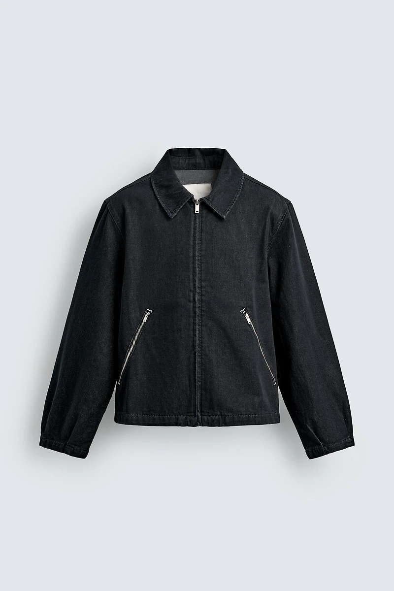 CONTRAST TOPSTITCH DENIM JACKET