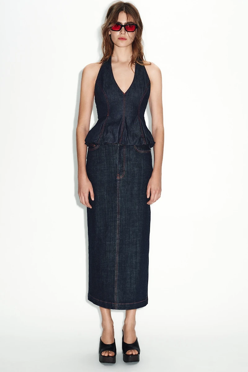 JUPE Z1975 MI-LONGUE EN DENIM