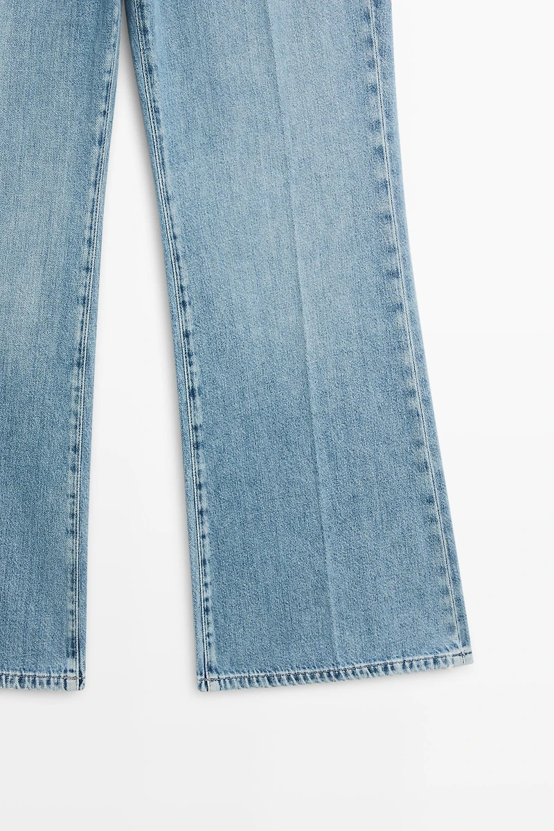 High-waist cropped flare jeans