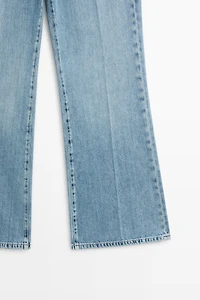 High-waist cropped flare jeans