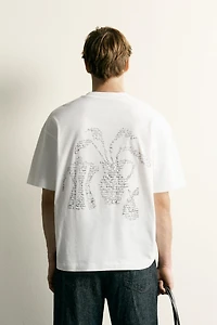 RELAXED FIT FLORAL LETTERING T-SHIRT