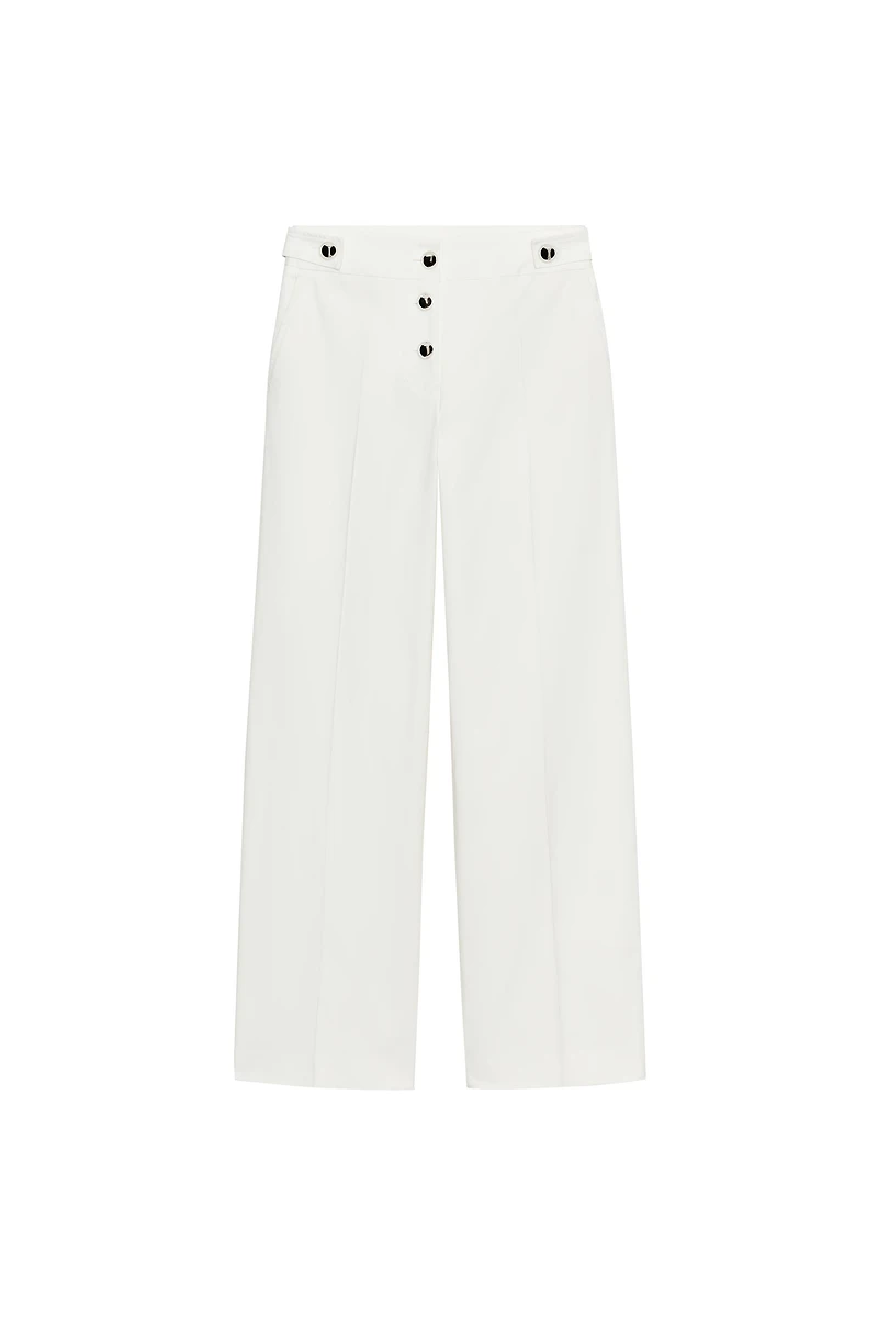PANTALON À BOUTONS MÉTALLIQUES