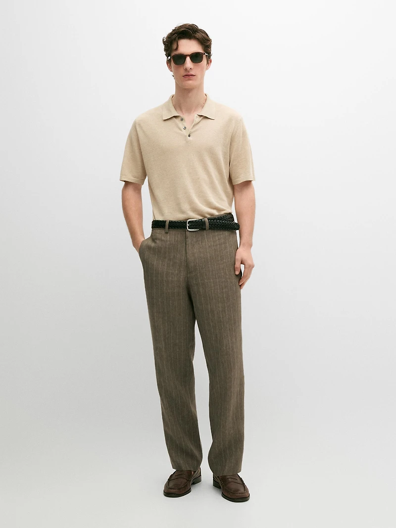 Striped linen trousers