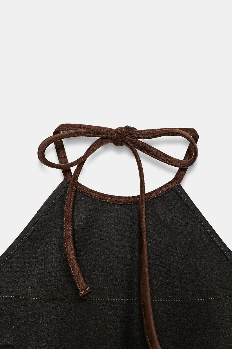 SHIMMER FAUX SUEDE FRINGE TOP