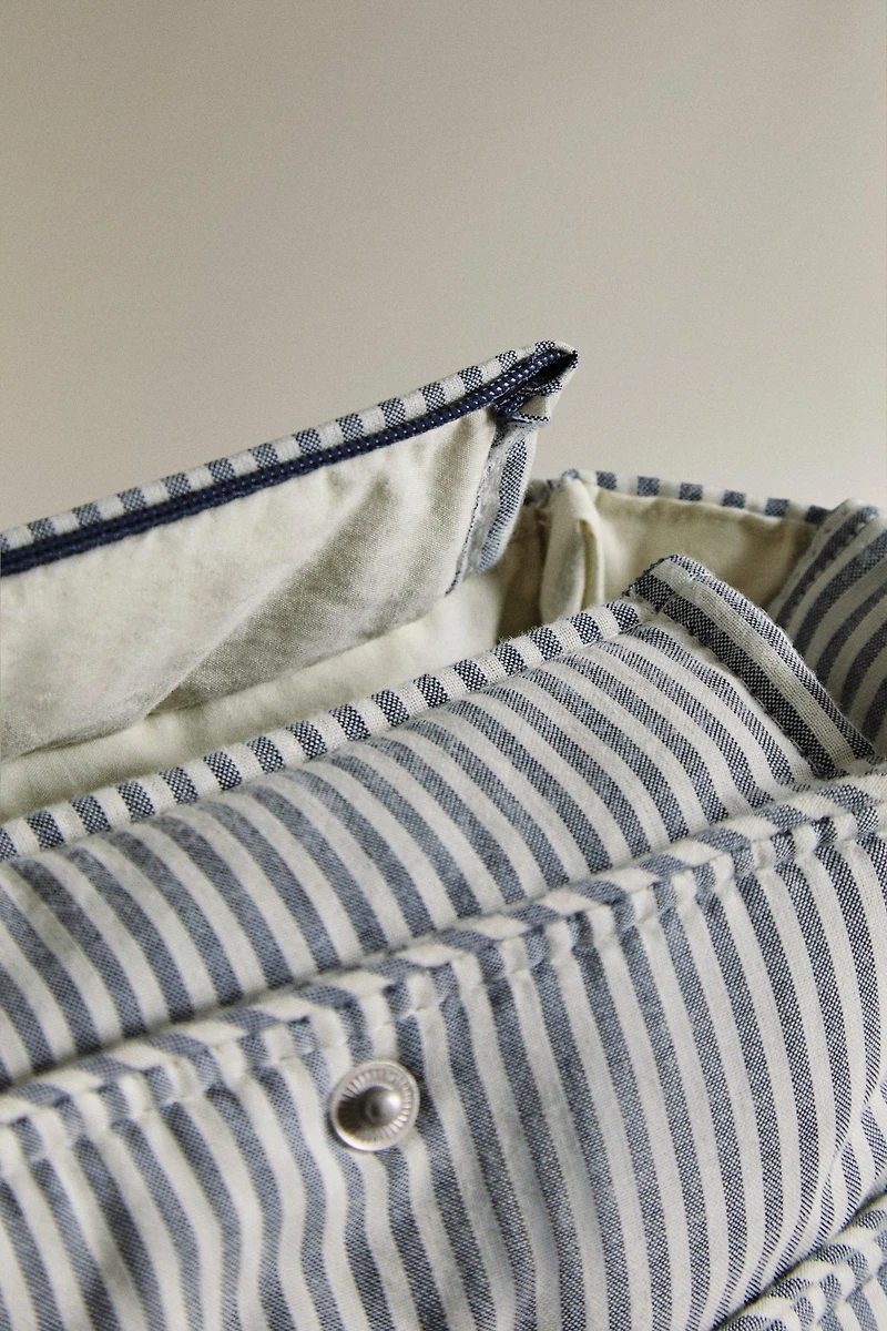 STRIPED COTTON MATERNITY BAG