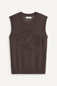 FLORAL JACQUARD KNIT VEST