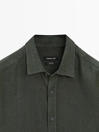 Regular fit faded linen shirt