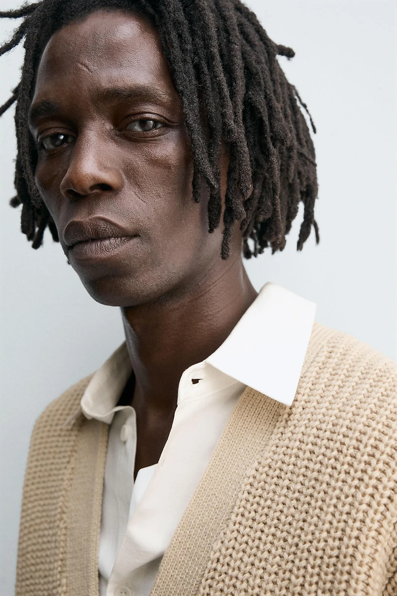 RIBBED TEXTURED CARDIGAN