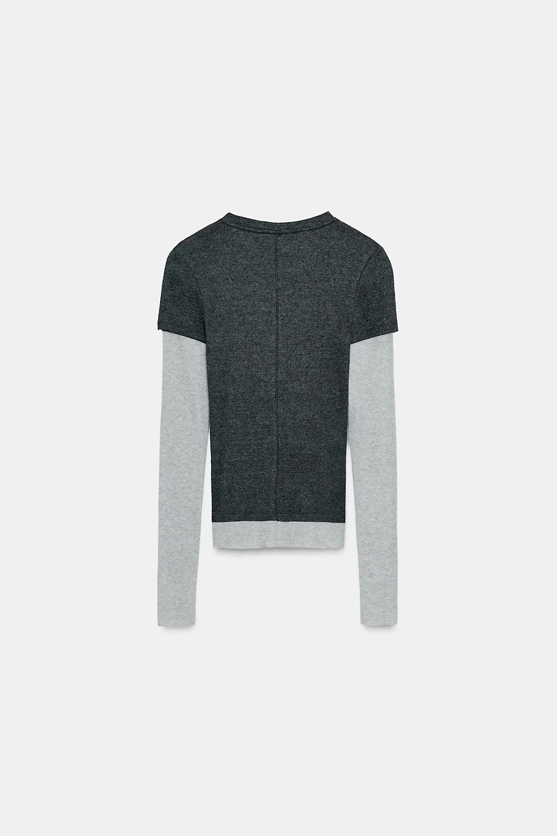 T-SHIRT DOUBLE À MANCHES LONGUES