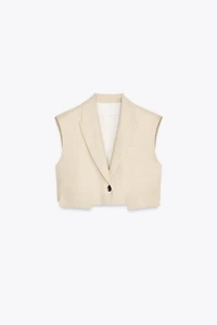 LINEN BLEND SHORT VEST