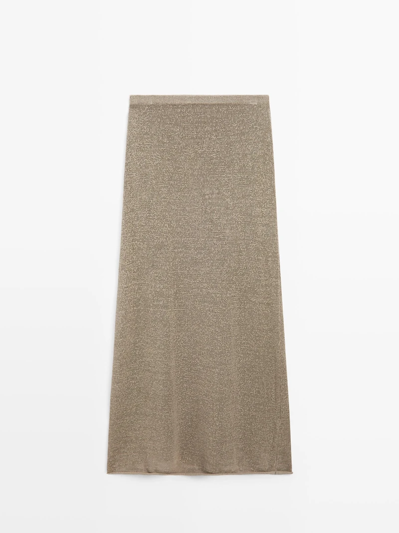 Jupe évasée en maille total look