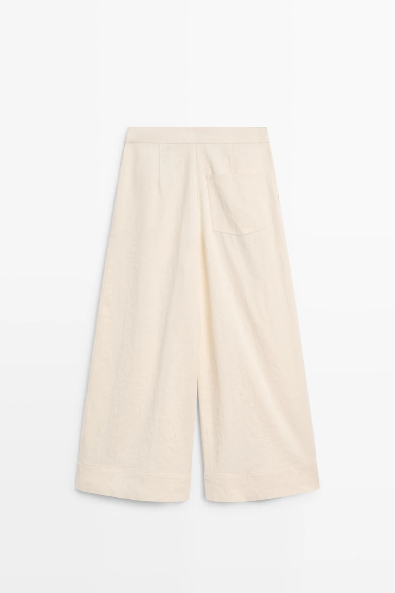 Pantalon wide leg cropped