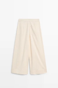 Pantalon wide leg cropped