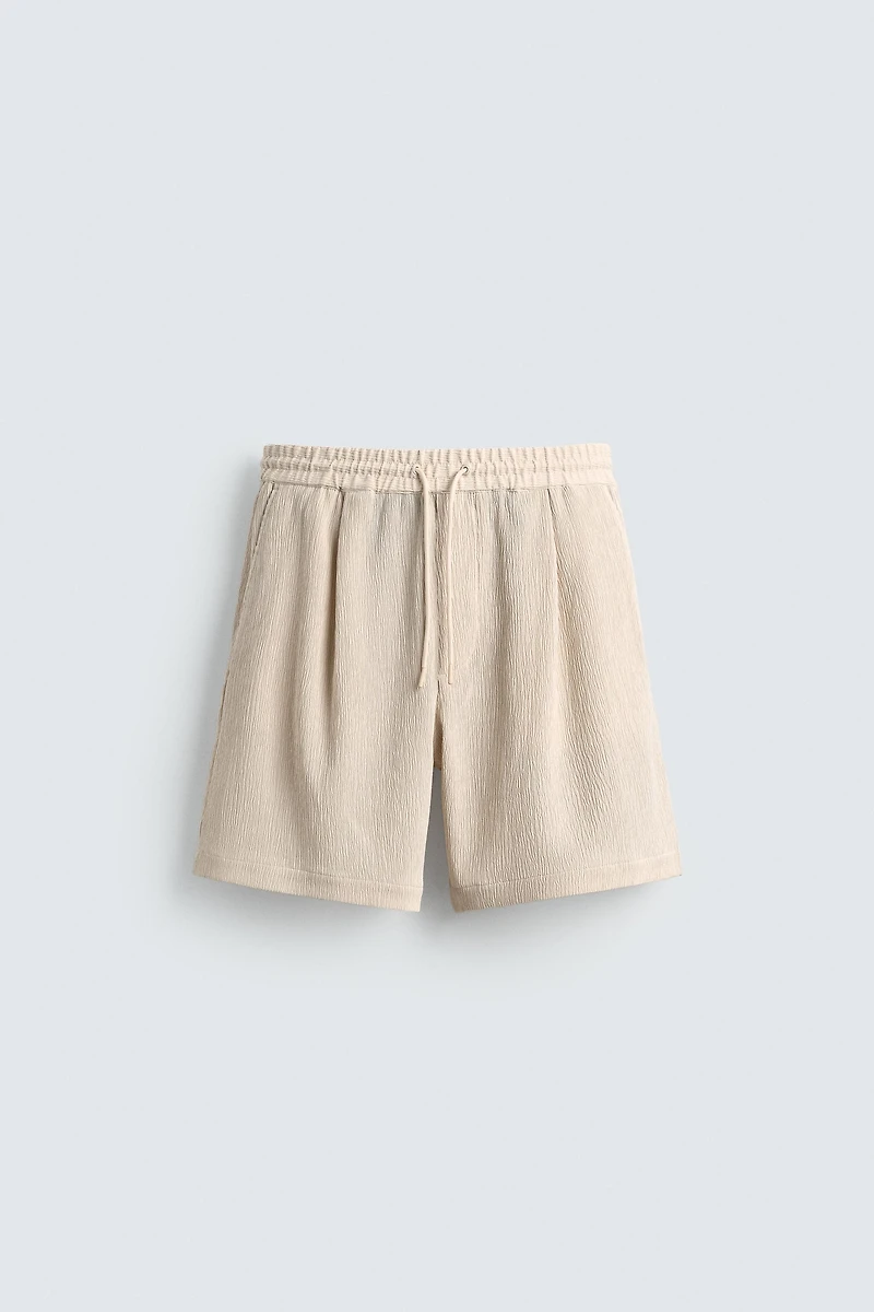 RELAXED FIT EMBOSSED SHORTS