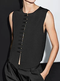 Knit waistcoat with button details