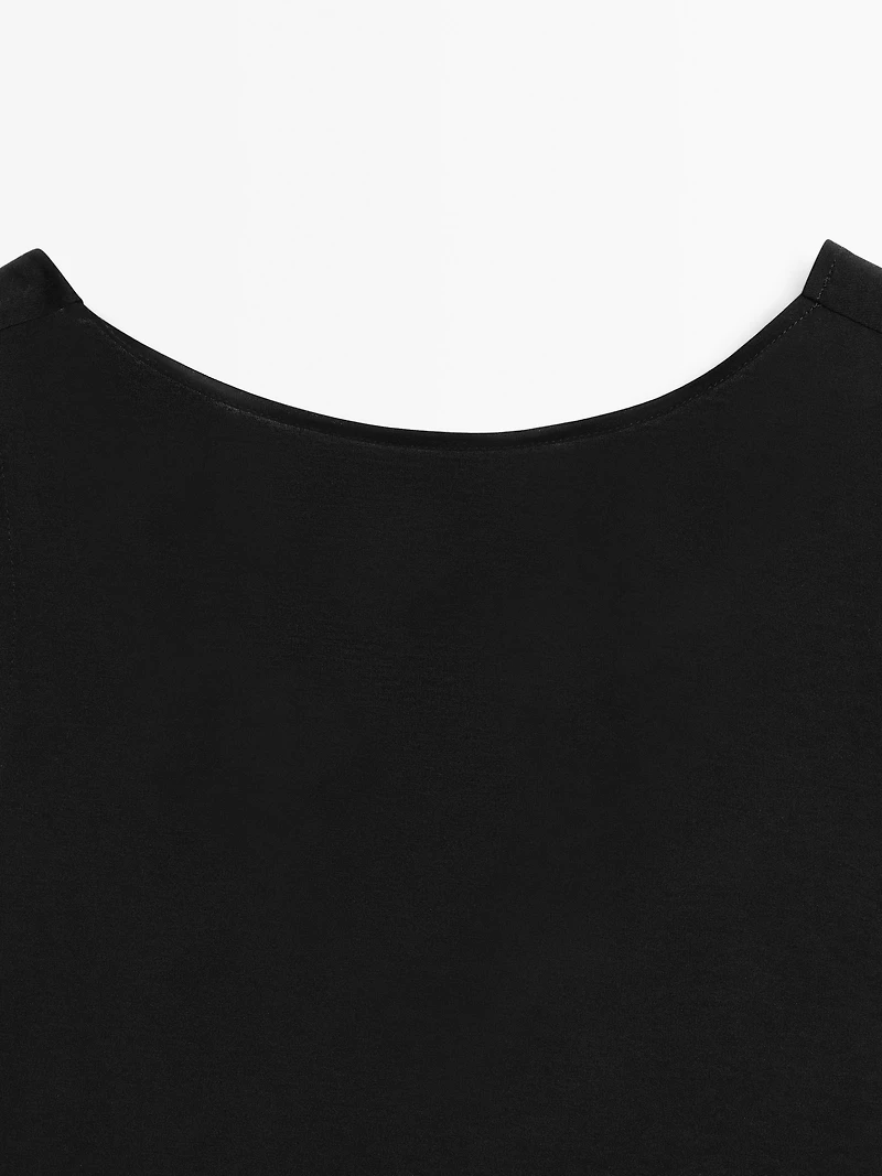 Top décolleté dos drapé 100 % coton