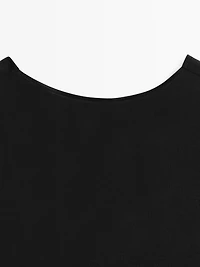 Top décolleté dos drapé 100 % coton