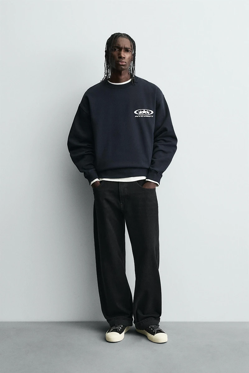 COMBINATION PRINT SWEATSHIRT
