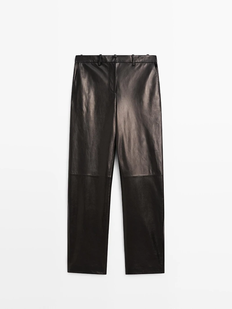 Wide-leg nappa leather trousers - LIMITED