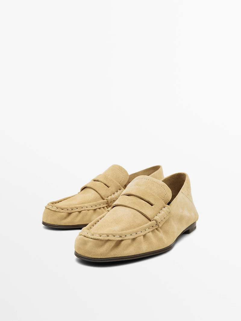 Mocassin en croûte de cuir souple