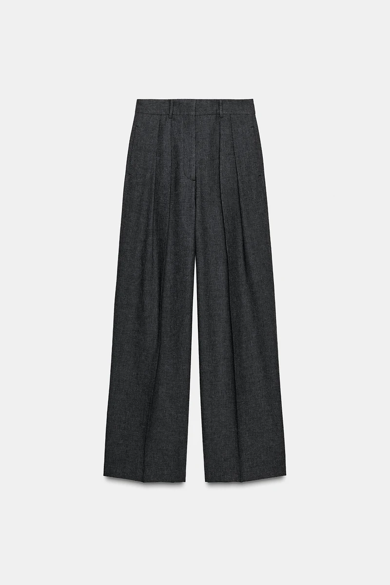 WIDE-LEG PLEATED PANTS ZW COLLECTION