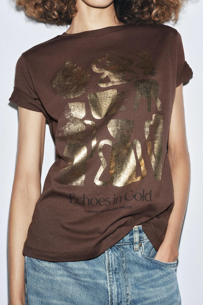 METALLIC SHORT SLEEVE T-SHIRT