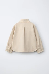 TEXTURED COTTON LINEN OVERSHIRT