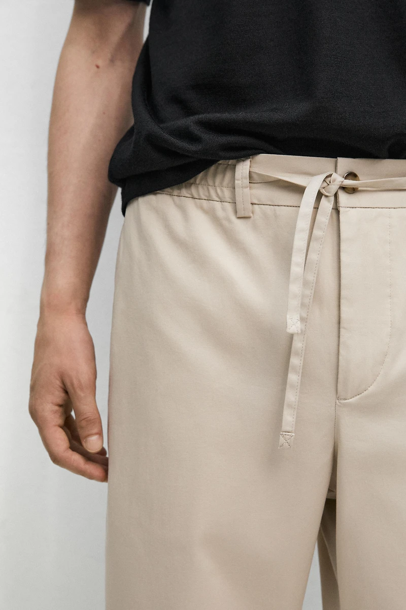 Cotton blend jogger fit pants