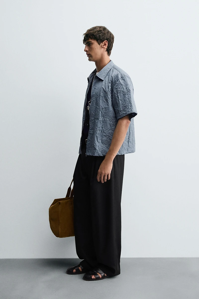 CHEMISE EFFET FROISSÉ FERMETURE ÉCLAIR