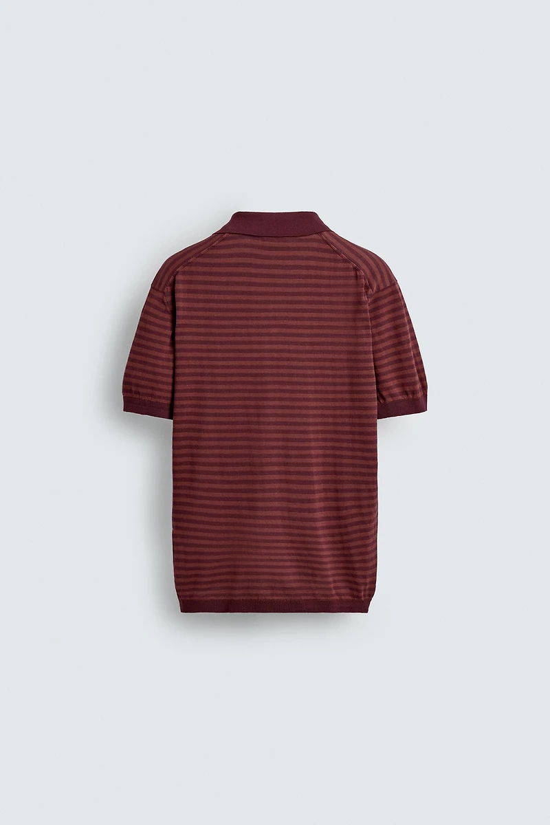 JACQUARD STRIPED KNIT POLO