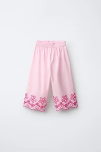EMBROIDERED FLORAL CULOTTES