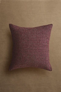 LINEN CHECK CHRISTMAS THROW PILLOW COVER
