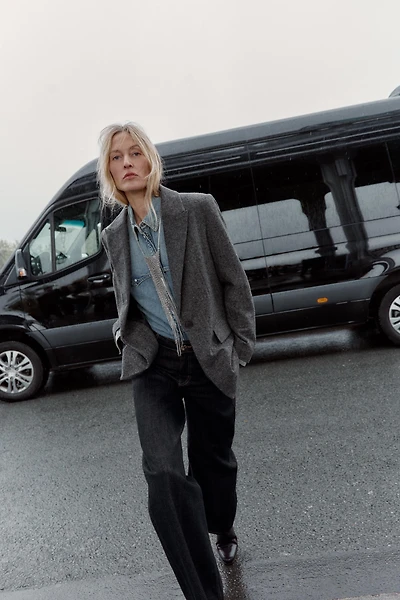 HERRINGBONE WOOL BLAZER