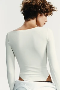 ASYMMETRIC LONG SLEEVE BODYSUIT