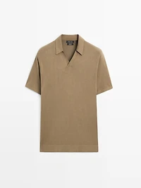 Polo en maille de coton à manches courtes