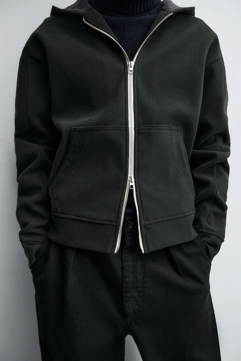 FELTED HOODIE SWEATSHIRT