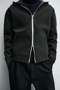 FELTED HOODIE SWEATSHIRT