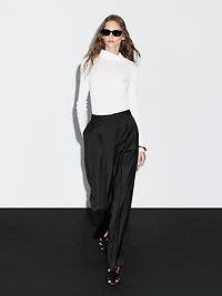 Wool blend darted trousers