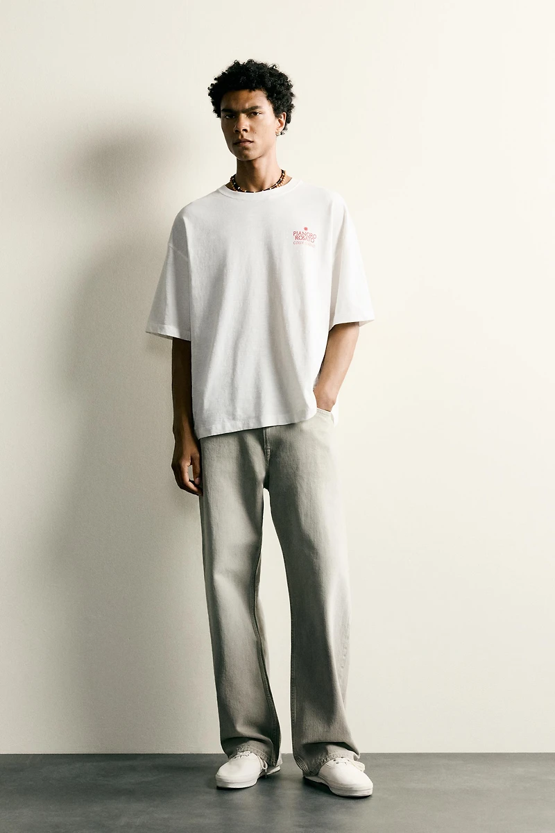 RELAXED FIT CONTRAST PRINT T-SHIRT