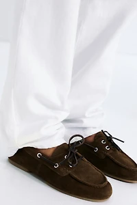 SPLIT LEATHER STITCH DETAIL SHOES